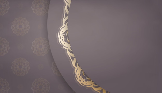 Bruine banner met Indiase gouden ornament voor ontwerp onder uw tekst