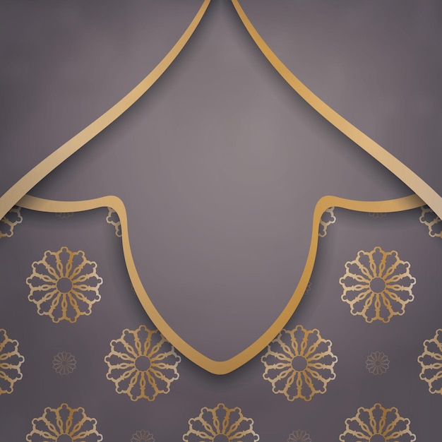 Bruine folder met mandala gouden patroon voor uw merk.