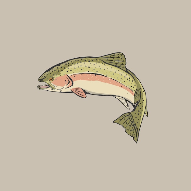 bruine forel vintage illustratie