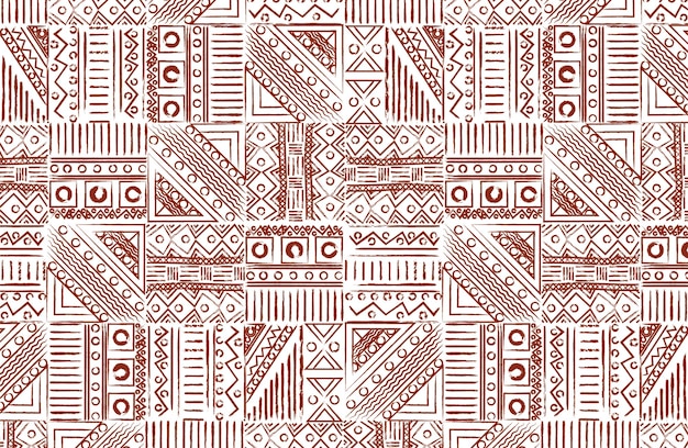 Bruine kleur tribal etnische stijl naadloze stof ontwerp