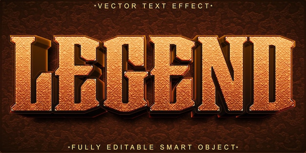 Bruine Legende Vector Volledig bewerkbaar Smart Object Text Effect