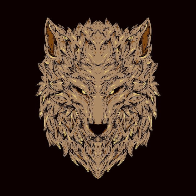 Bruine wolf illustratie