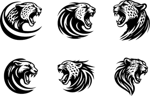 brullende cheetah logo concept vector 3
