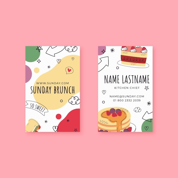 Vector brunch double-sided business card