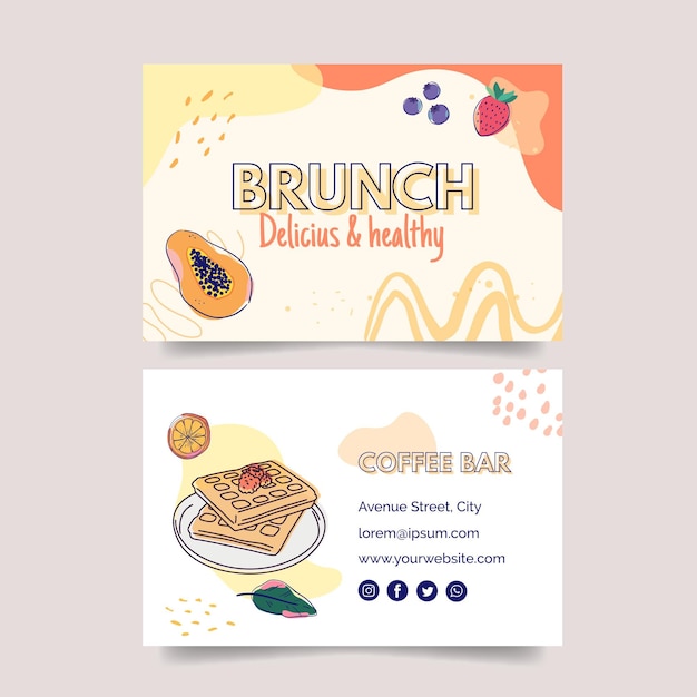 Brunch double-sided horizontal business card