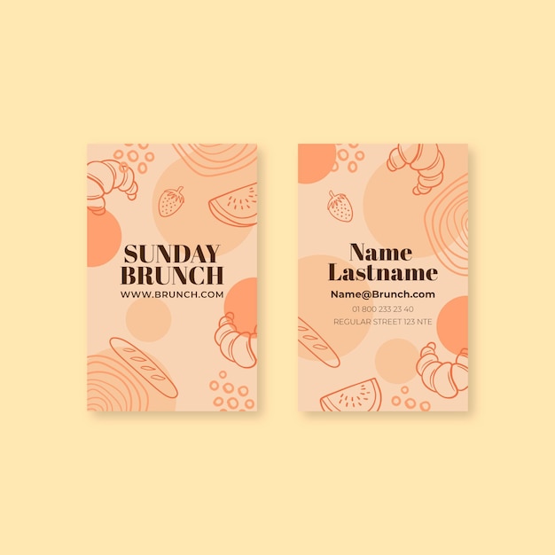 Brunch double-sided vertical business card