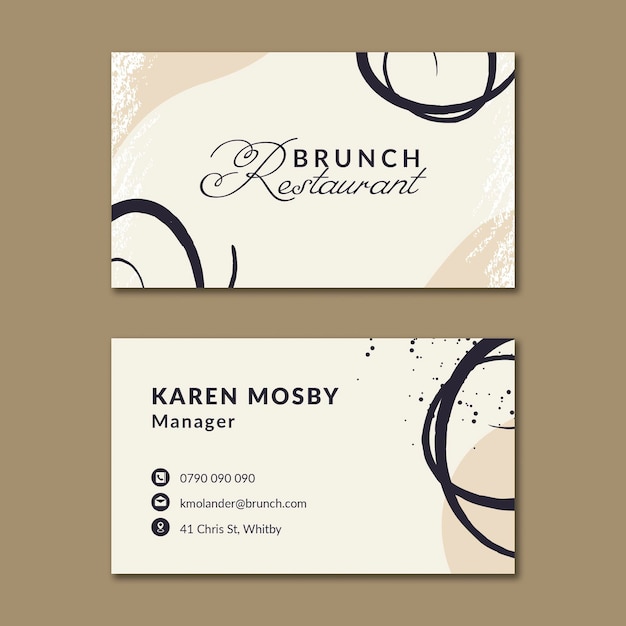 Brunch horizontal business card template