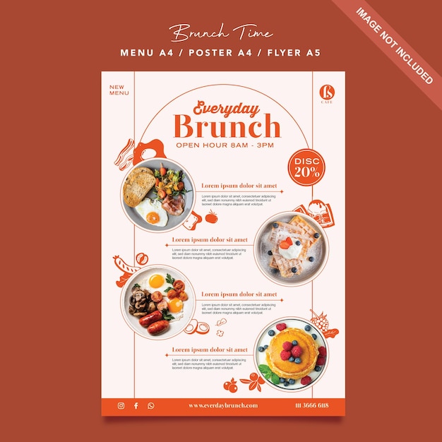 brunch menu and flyer template