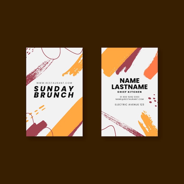 Brunch restaurant business card template