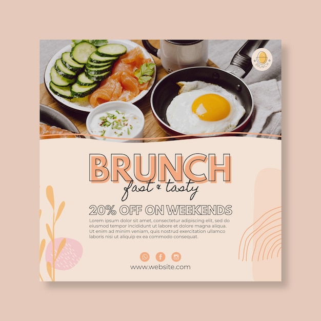 Vector brunch restaurant flyer template