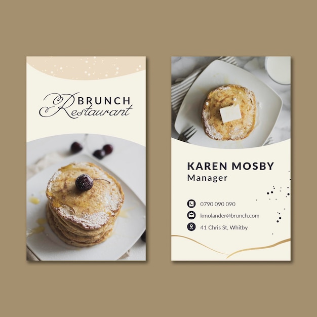 Brunch vertical business card