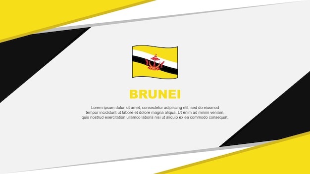 Brunei Flag Abstract Background Design Template Brunei Independence Day Banner Cartoon Vector Illustration Brunei Background