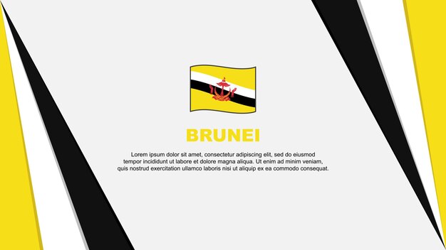 Brunei Flag Abstract Background Design Template Brunei Independence Day Banner Cartoon Vector Illustration Brunei Banner