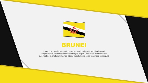 Brunei Flag Abstract Background Design Template Brunei Independence Day Banner Cartoon Vector Illustration Brunei Cartoon