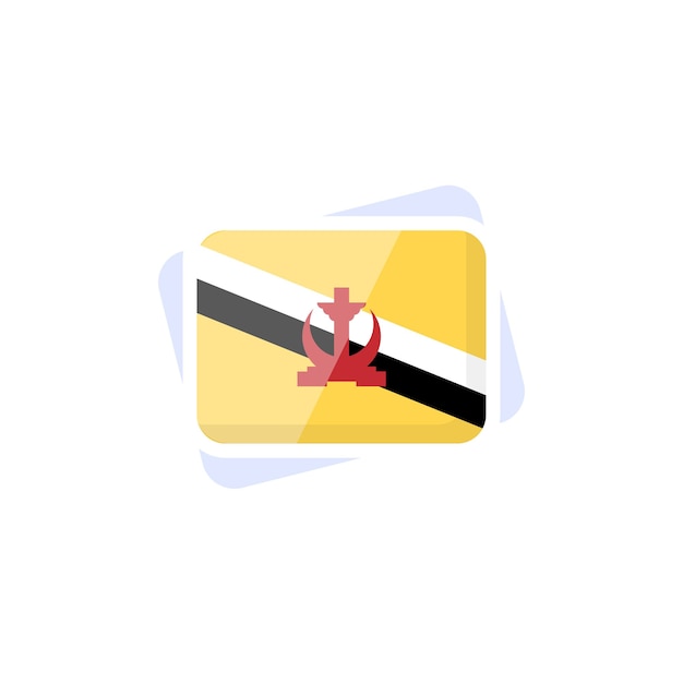 Brunei flag icon and illustration