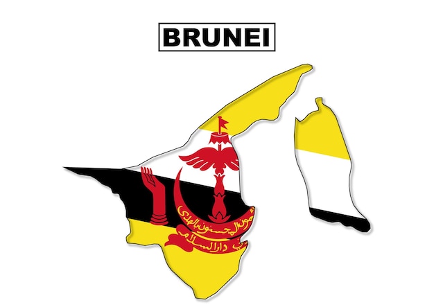 Vettore mappa della bandiera del brunei nel vettore