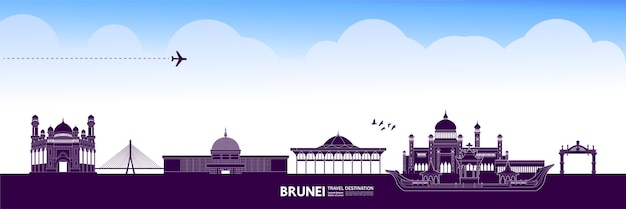 brunei travel destination grand  illustration.