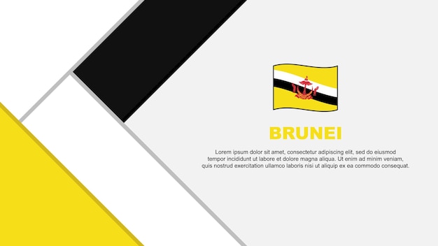 Brunei Vlag Abstracte Achtergrond Ontwerpsjabloon Brunei Onafhankelijkheidsdag Banner Cartoon Vector Illustratie Brunei