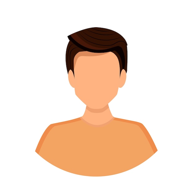 Brunette man avatar Portrait of a young guy Vector illustration of a face