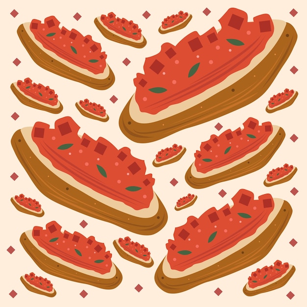 Bruschetta vector illustration