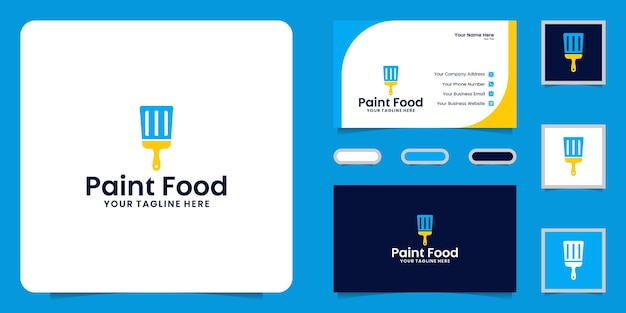 Логотип кисти и шпателя, логотип пищевой краски и вдохновение для визиток