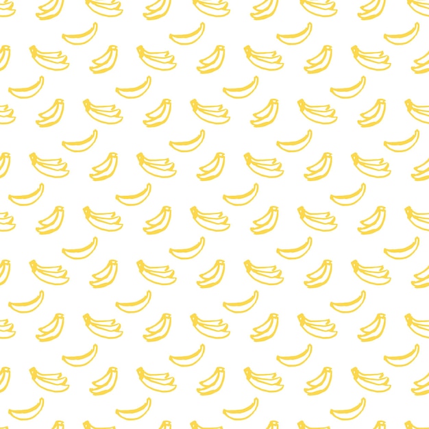 Brush banana seamless pattern. vector illustration of hand drawn paint fruit background.