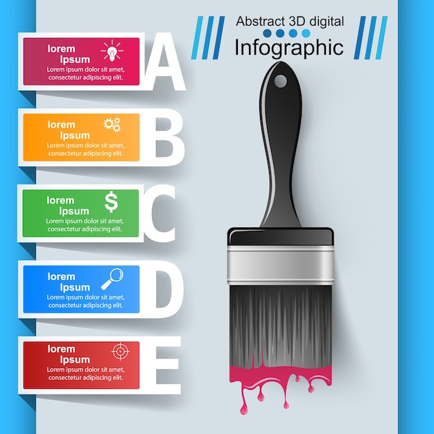 Brush business infographics.