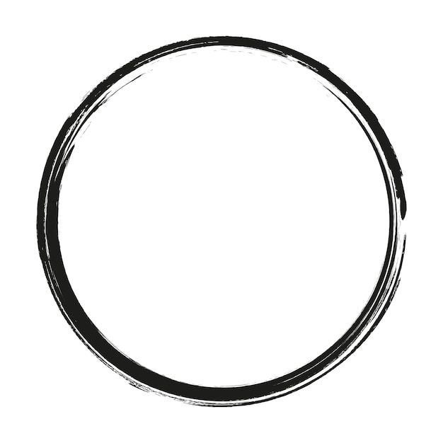 Brush circles Black abstract circle Frame