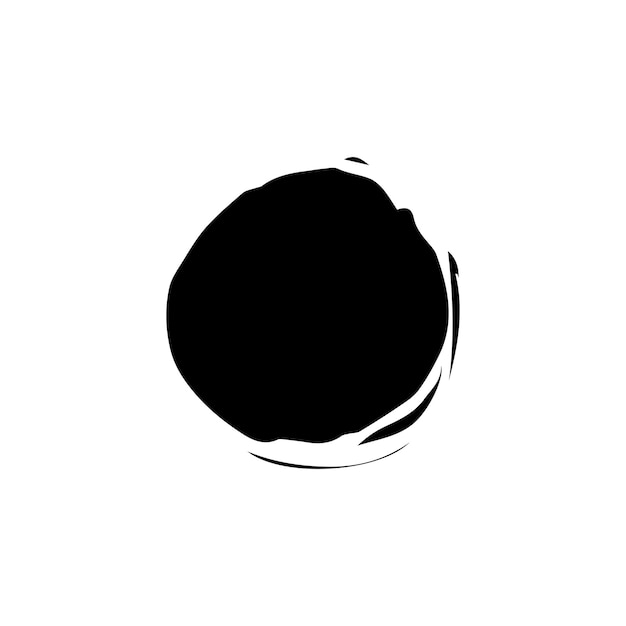 Brush circles round shape Stock black color design