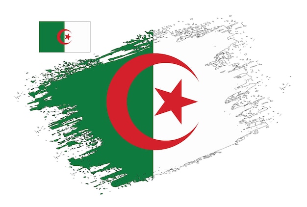 Premium Vector | Brush design algeria flag vector