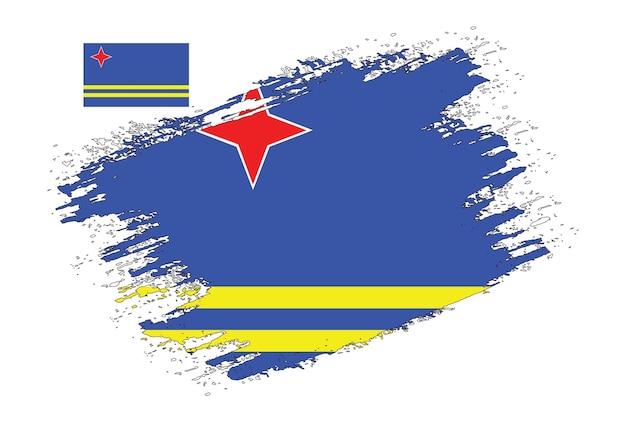 Brush Design Aruba Flag Vector