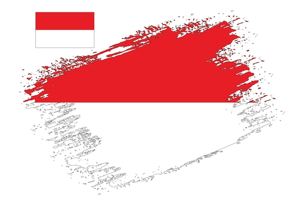 Brush Design Indonesia Flag Vector