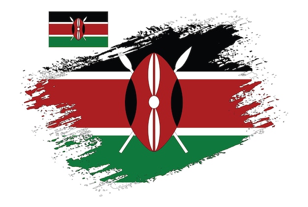 Brush design kenya flag vector