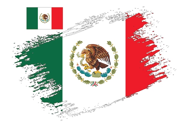 Brush Design Mexico Flag Vector