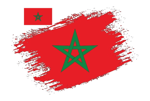 Brush Design Moroco Flag Vector