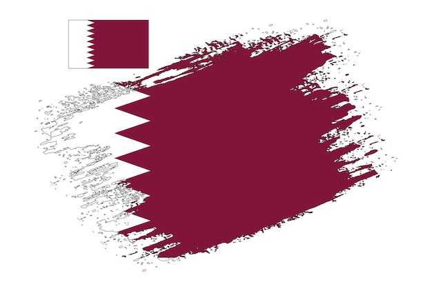 Brush Design Qatar Flag Vector