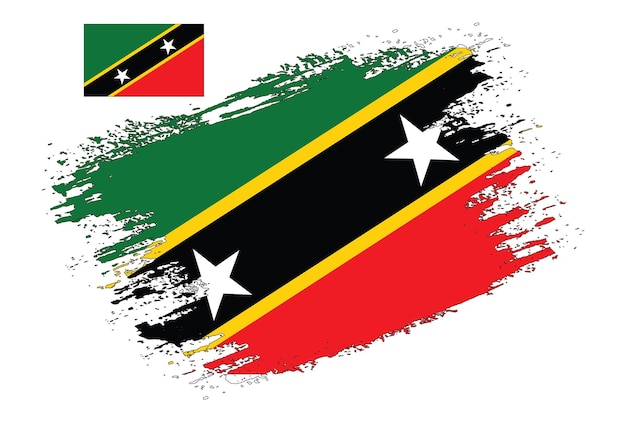 Brush Design Saint Kitts and Nevis Flag Vector