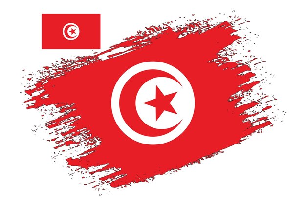 Brush Design Tunisia Flag Vector