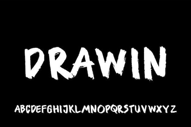 Brush grafitti font vector alphabet