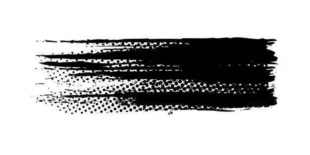 Vector brush grunge halftone texture black paintbrush abstract element dirty design isolated