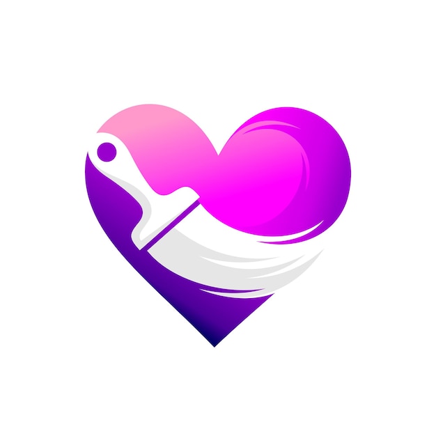 Brush of love logo with unique concept