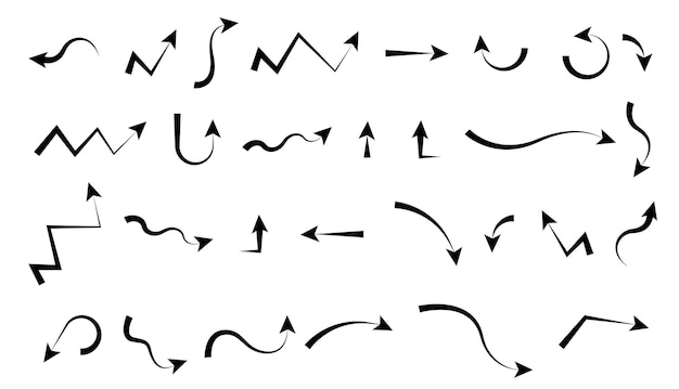 ブラッシュで作られた矢 手で描いた矢
