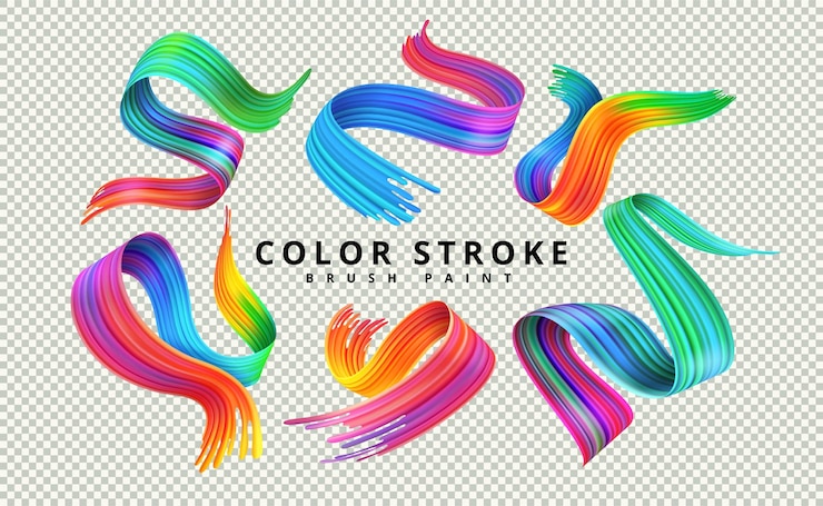 Vector brush paint color stroke abstract splash of ink shapes fluid water art pattern liquid texture contemporary isolated decor elements web banner background vector design exact elements