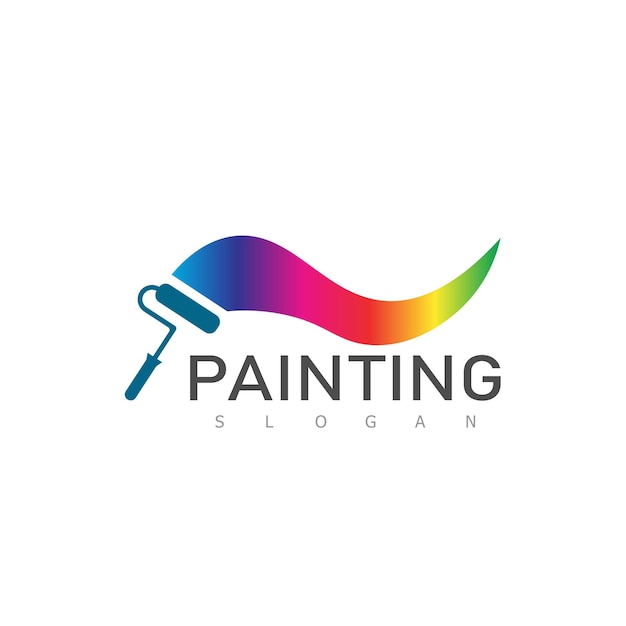 Brush and paint color with minimalist design style Creative concept of paint design