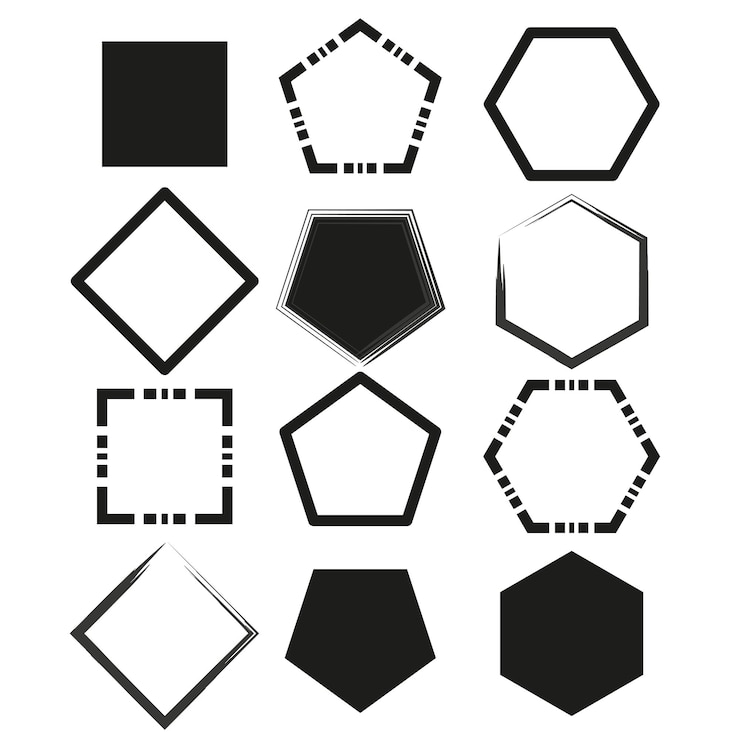 Vector ブラシ ペイント インク正方形六角形の要素ベクトル イラスト eps 10 ストック画像
