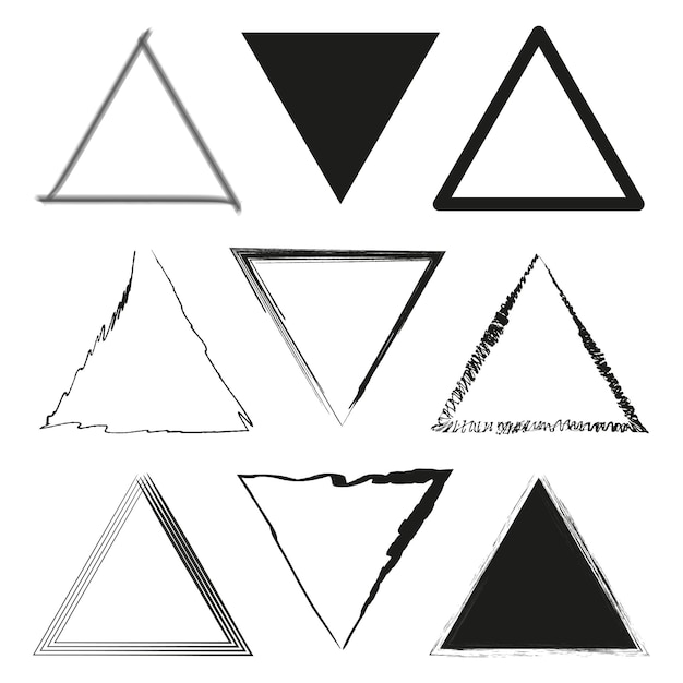 Brush paint ink triangle shaped elements Vector illustration EPS 10 Stock image