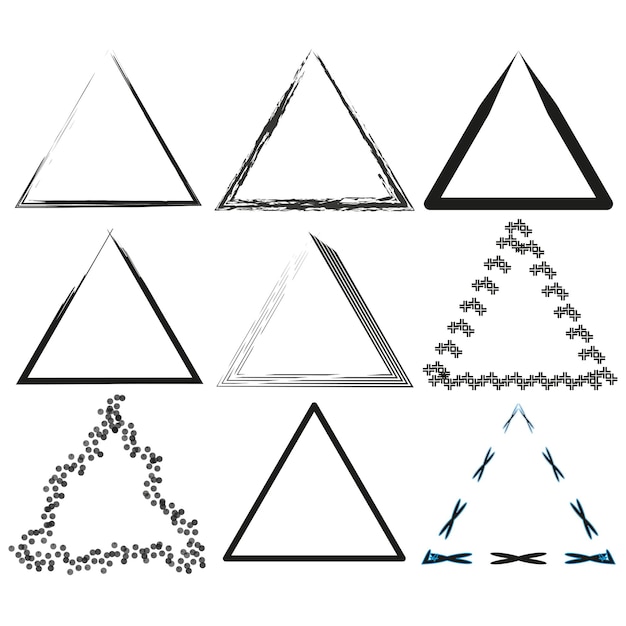 Vettore elementi a forma di triangolo di inchiostro a pennello illustrazione vettoriale eps 10 immagine di scorta