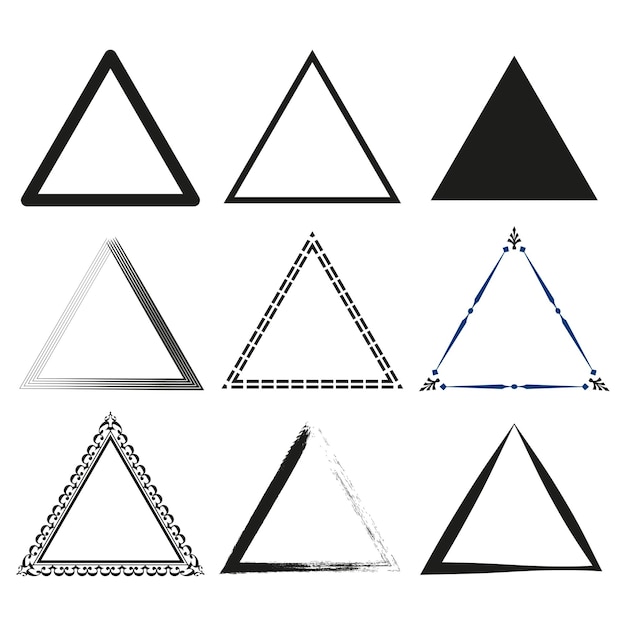 Vettore elementi a forma di triangolo di inchiostro a pennello illustrazione vettoriale eps 10