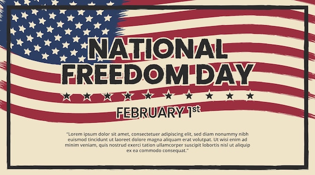 Brush painting national freedom day background with a retro color