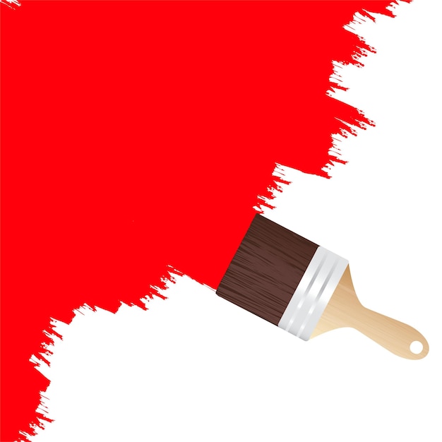 brush on a piece of paper isolated flat brush leaving a horizontal trail